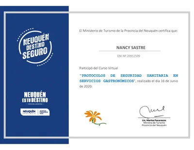 Certificado de reconocimiento